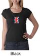 Union Jack Shirt British UK Flag Small Print Ladies Scoop Neck Shirt