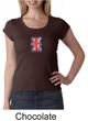 Union Jack Shirt British UK Flag Small Print Ladies Scoop Neck Shirt