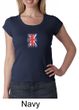 Union Jack Shirt British UK Flag Small Print Ladies Scoop Neck Shirt