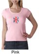 Union Jack Shirt British UK Flag Small Print Ladies Scoop Neck Shirt