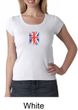 Union Jack Shirt British UK Flag Small Print Ladies Scoop Neck Shirt