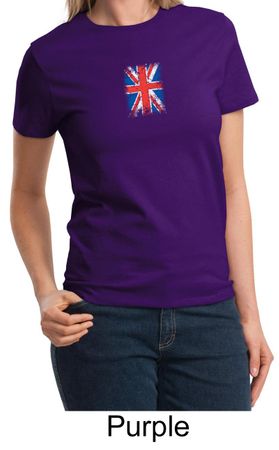 Union Jack Shirt British UK Flag Small Print Ladies T-shirt