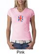 Union Jack Shirt British UK Flag Small Print Ladies V-neck Shirt