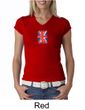 Union Jack Shirt British UK Flag Small Print Ladies V-neck Shirt