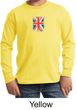 Union Jack Shirt British UK Flag Small Print Youth Long Sleeve Shirt