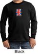 Union Jack Shirt British UK Flag Small Print Youth Long Sleeve Shirt