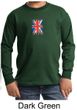 Union Jack Shirt British UK Flag Small Print Youth Long Sleeve Shirt