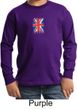 Union Jack Shirt British UK Flag Small Print Youth Long Sleeve Shirt
