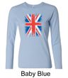 Union Jack Shirt UK Flag Big Print Ladies Long Sleeve Shirt