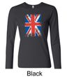 Union Jack Shirt UK Flag Big Print Ladies Long Sleeve Shirt