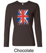 Union Jack Shirt UK Flag Big Print Ladies Long Sleeve Shirt