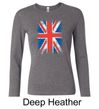 Union Jack Shirt UK Flag Big Print Ladies Long Sleeve Shirt