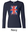Union Jack Shirt UK Flag Big Print Ladies Long Sleeve Shirt
