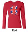 Union Jack Shirt UK Flag Big Print Ladies Long Sleeve Shirt