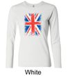Union Jack Shirt UK Flag Big Print Ladies Long Sleeve Shirt