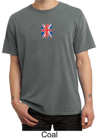 Union Jack Shirt UK Flag Small Print Adult Pigment Dyed T-shirt