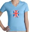 Union Jack Shirt UK Flag Small Print Ladies V-neck Shirt
