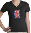 Union Jack Shirt UK Flag Small Print Ladies V-neck Shirt