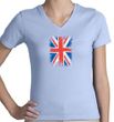 Union Jack Shirt UK Flag Small Print Ladies V-neck Shirt