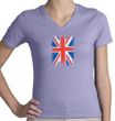 Union Jack Shirt UK Flag Small Print Ladies V-neck Shirt