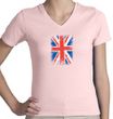 Union Jack Shirt UK Flag Small Print Ladies V-neck Shirt