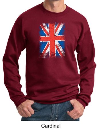 Union Jack Sweatshirt British UK Flag Big Print Adult Sweat Shirt