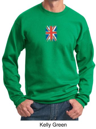 Union Jack Sweatshirt British UK Flag Small Print Adult Sweatshirt