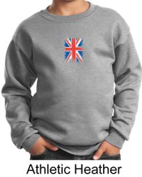 Union Jack Sweatshirt British UK Flag Small Print Youth Sweatshirt