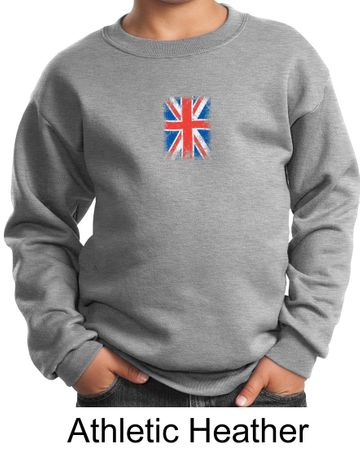 Union Jack Sweatshirt British UK Flag Small Print Youth Sweatshirt