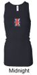 Union Jack Tank Small Print Ladies Longer Length Racerback Tanktop