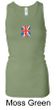 Union Jack Tank Small Print Ladies Longer Length Racerback Tanktop