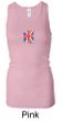 Union Jack Tank Small Print Ladies Longer Length Racerback Tanktop