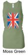 Union Jack Tank Top Big Print Ladies Longer Length Racerback Tanktop