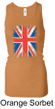 Union Jack Tank Top Big Print Ladies Longer Length Racerback Tanktop