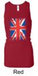 Union Jack Tank Top Big Print Ladies Longer Length Racerback Tanktop