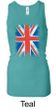 Union Jack Tank Top Big Print Ladies Longer Length Racerback Tanktop