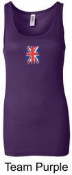 Union Jack Tank Top UK Flag Small Print Ladies Longer Length Tanktop