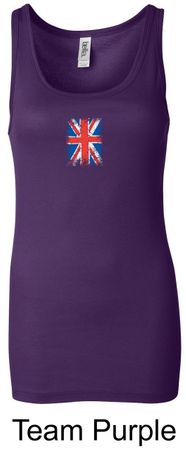 Union Jack Tank Top UK Flag Small Print Ladies Longer Length Tanktop