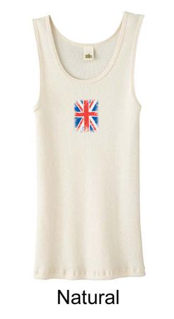 Union Jack Tank Top UK Flag Small Print Ladies Organic Tanktop