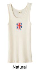 Union Jack Tank Top UK Flag Small Print Ladies Organic Tanktop