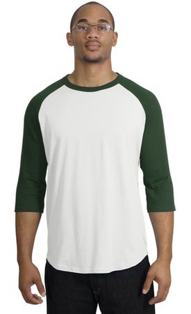 Upscale Sport Tek Big Sizes 3/4 Sleeve Raglan Shirt White Forest