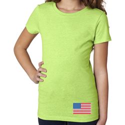 US Flag Bottom Print Kids Shirts