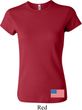 US Flag Bottom Print Ladies Crewneck Shirt