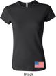 US Flag Bottom Print Ladies Crewneck Shirt