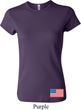 US Flag Bottom Print Ladies Crewneck Shirt