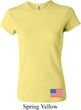 US Flag Bottom Print Ladies Crewneck Shirt