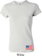 US Flag Bottom Print Ladies Crewneck Shirt