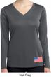 US Flag Bottom Print Ladies Dry Wicking Long Sleeve Shirt