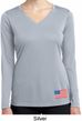 US Flag Bottom Print Ladies Dry Wicking Long Sleeve Shirt