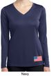 US Flag Bottom Print Ladies Dry Wicking Long Sleeve Shirt